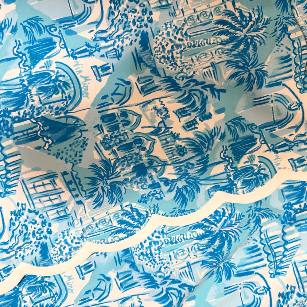 Lilly Pulitzer Luxletic Monica Scallop Skort in Amalfi Blue, , US 16 - Picture 3 of 6